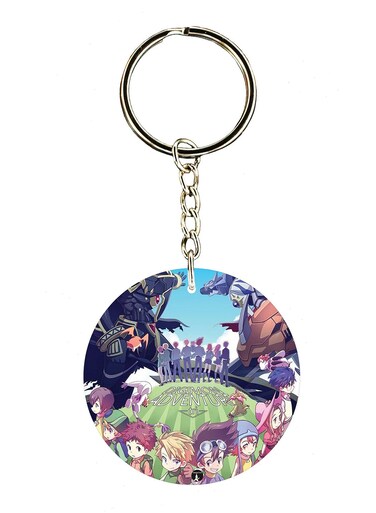 Double Sided Anime Digimon Printed Keychain