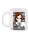Anime Girl Printed Coffee Mug White/Grey/Brown 11ounce