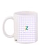 Printed Ceramic Coffee Mug White/Purple