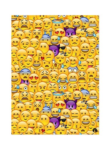 Emojis Metal Plate Poster Yellow/Purple 15 x 20cm