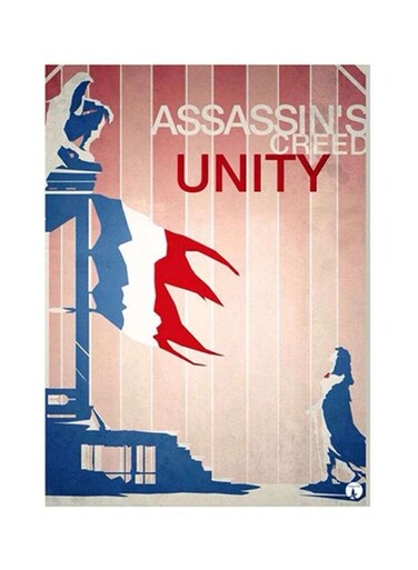 Video Game Assassin's Creed Metal Plate Poster Blue/Red 15x20cm