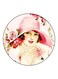 Girl Printed Fridge Magnet Beige/Pink/Green 5.5cm