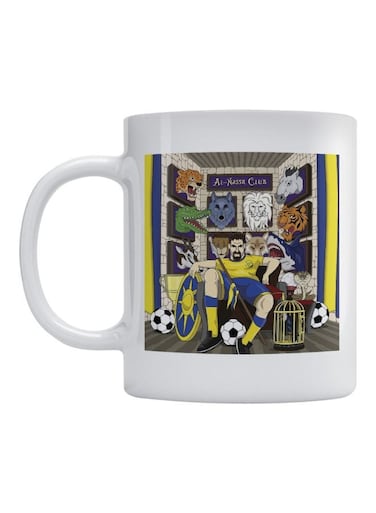 Al-Nasr Football Club Printed Mug White/Yellow/Blue 350ml