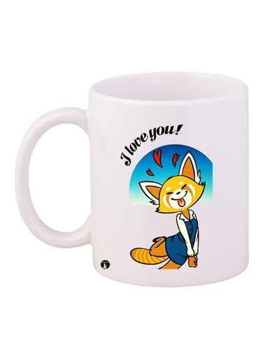 Cartoon Printed Coffee Mug White/Blue/Yellow 11ounce