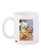 Cartoon Printed Coffee Mug White/Brown/Blue 11ounce