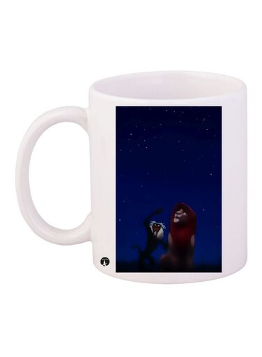 The Lion King Printed Coffee Mug White/Blue/Brown 11ounce