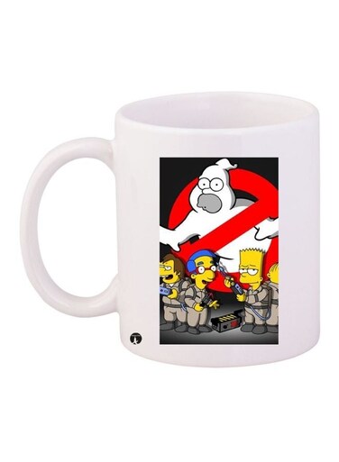 Simpsons Printed Coffee Mug White/Red/Yellow 11ounce