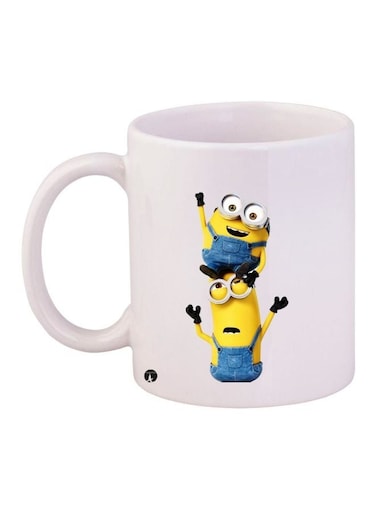 Minions Printed Coffee Mug White/Blue/Yellow 11ounce