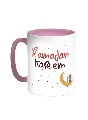Ramadan Kareem Printed Coffee Mug Pink/White 11ounce
