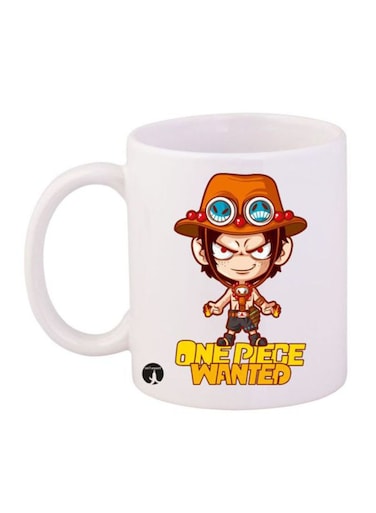 Anime One Piece Printed Mug White/Brown/Beige 12ounce