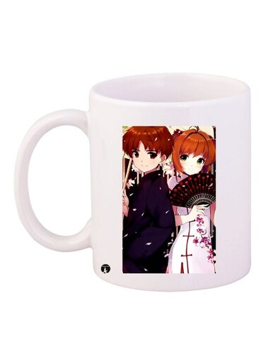 Anime Printed Coffee Mug White/Beige/Brown 11ounce