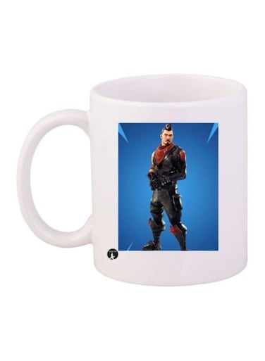 Game Fortnite Character Printed Coffee Mug White/Blue/Black