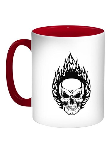 Skull Shape Printed Coffee Mug Red/White/Black