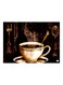 Cup Of Tea Themed Decorative Metallic Plate Black/White/Gold 20x15cm