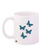 Butterfly Printed Coffee Mug White/Blue 11ounce