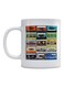 Cassette Printed Coffee Mug White/Blue/Black 350ml