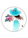 Woman Printed Fridge Magnet Round Multicolour
