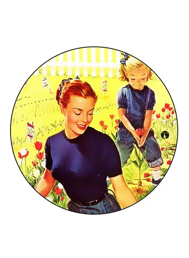 Vintage Art Printed Fridge Magnet Multicolour
