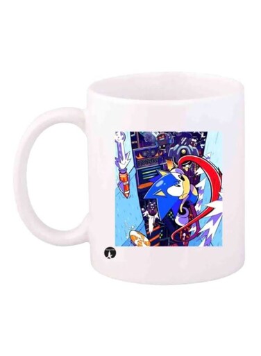 Sonic Printed Coffee Mug White/Red/Blue
