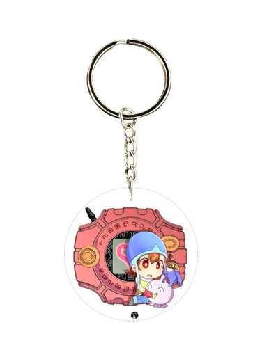 Anime Digimon Double Side Printed Keychain