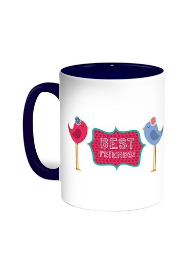 Best Friends Printed Coffee Mug Blue/White 11ounce