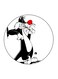 Cartoon Printed Fridge Magnet Black/White/Red 5.5 x 5.5cm