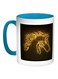 Horse Shape Printed Coffee Mug Turquoise/White/Black