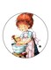 Vintage Art Printed Fridge Magnet Multicolour