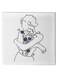 Girl Animation Hidden Frame Canvas Wall Painting White/Black/Blue 50 x 50cm