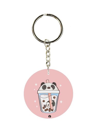 Double Sided Panda Themed Printed Keychain