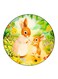 Rabbits Printed Fridge Magnet Round Multicolour