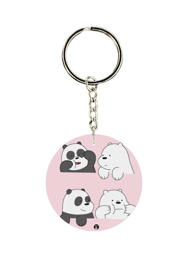 Double Sided Panda Themed Printed Keychain