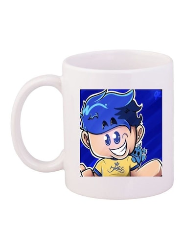 Printed Coffee Mug White/Blue/Yellow