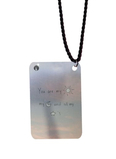 English Phrases Printed Car Mirror Pendant