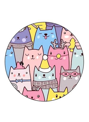 Cats Printed Fridge Magnet Multicolour