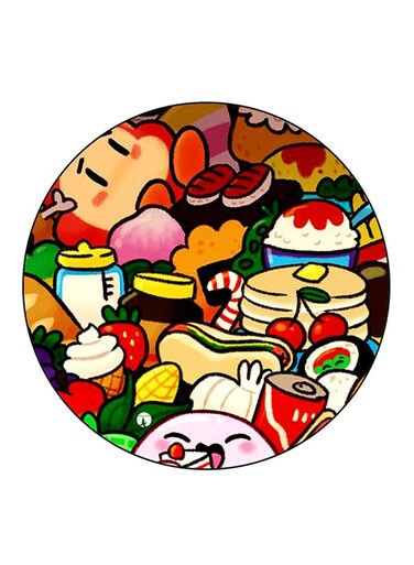 Food Printed Fridge Magnet Round Multicolour