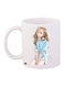 Girl Printed Coffee Mug White/Beige/Blue 11ounce