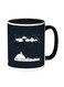 Moon And Stars Printed Coffee Mug Black/White 11ounce