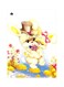 Cartoon Themed Metallic Plate Yellow/Pink/Blue 20x15cm