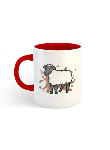 Eid Al-Adha Sheep Printed Mug White/Red