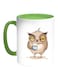 Owl Printed Coffee Mug White/Green 11ounce