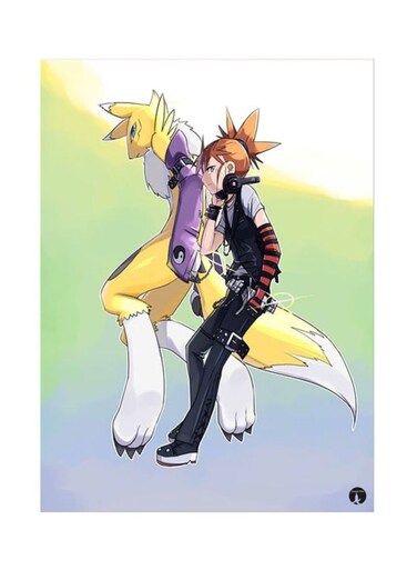 Metal Plate Of The Anime Digimon Poster Multicolour