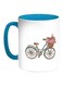 Bicycle Printed Coffee Mug Blue/White/Pink 11ounce