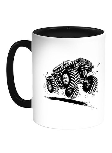 Modified Car Printed Coffee Mug White/Black 11ounce