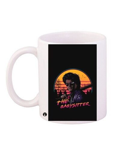 The Babysitter Printed Coffee Mug White/Black/Pink 11ounce