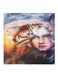 Girl With Tiger Pattern Hidden Frame Canvas Wall Painting Multicolour 50 x 50cm