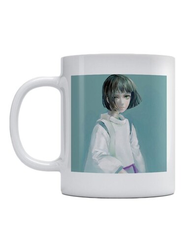 Woman Printed Ceramic Mug White/Blue/Black