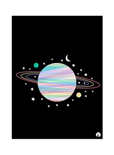 Planet Metal Plate Poster Multicolour 15 x 20cm