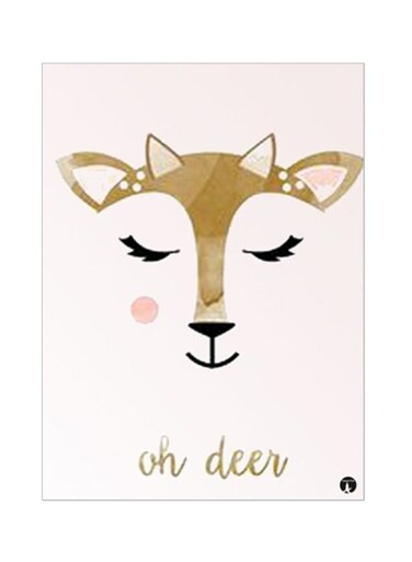 Deer Metal Plate Poster Multicolour 15x20cm