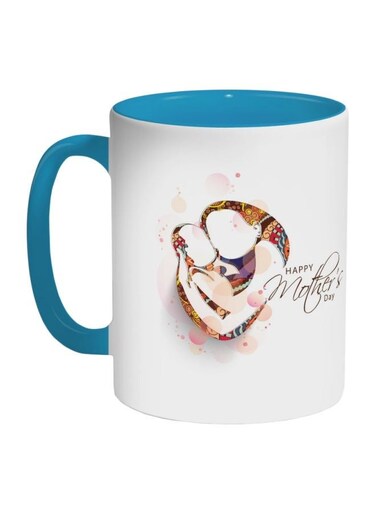 Happy Mother's Day Printed Coffee Mug Blue/White/Pink 325ml
